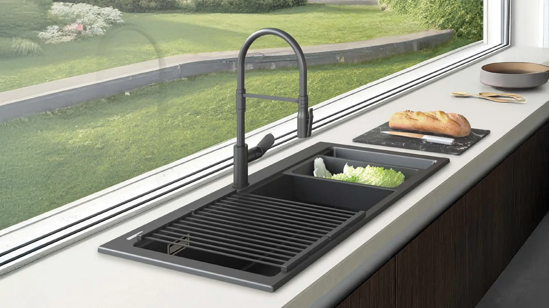 Éviers noir moderne Telma - Concept Habitat