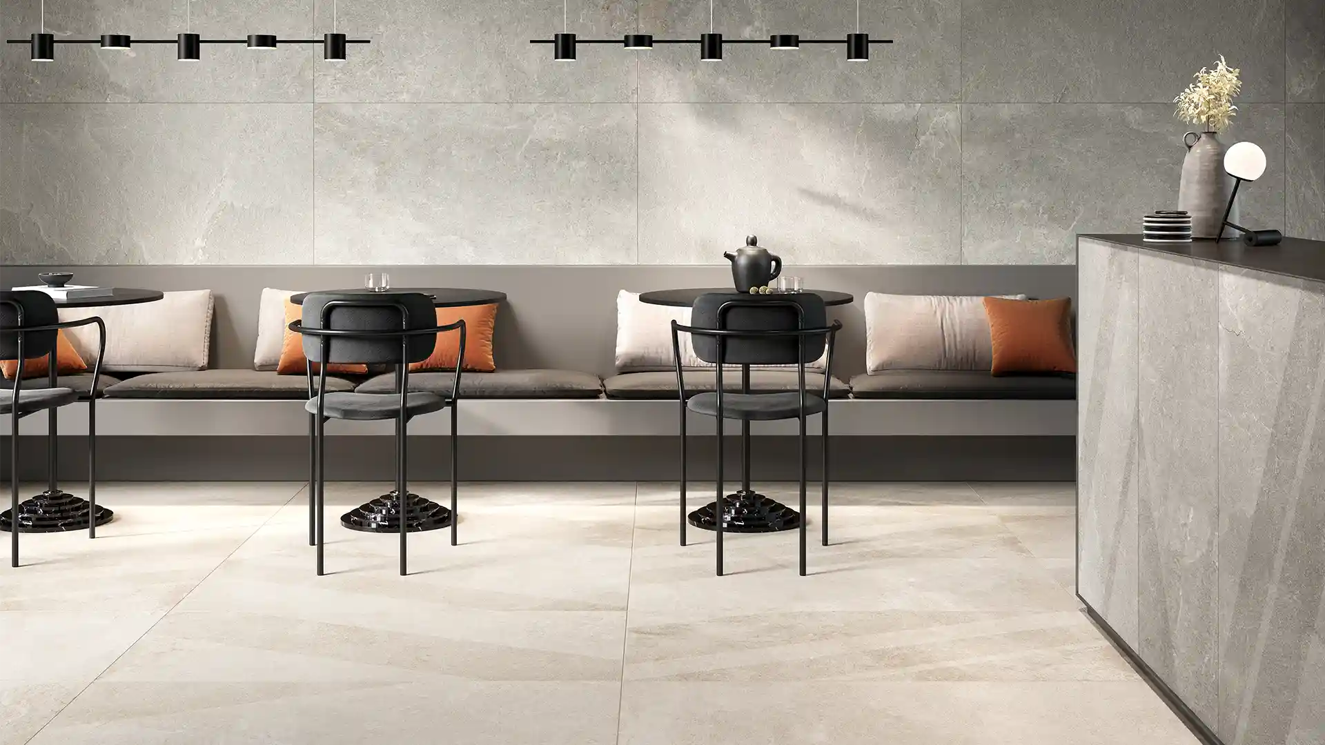 Carrelage Intérieur - Salon moderne sombre